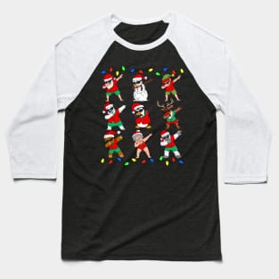 Dabbing Santa And Friends Christmas In July Xmas Baseball T-Shirt